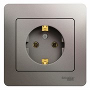 Glossa платина розетка с заземлением, (в сборе) GSL001242