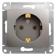 Glossa платина розетка с заземлением GSL001243