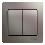Glossa платина выключатель 2-клавишный сх.5, 10AX (в сборе) GSL001252