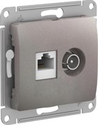 Glossa платина розетка двойная TV + компьютерная RJ45, кат. 5Е GSL001289