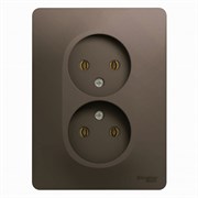 Glossa шоколад розетка 2-ая без заземлениея , 16А (в сборе) GSL000820