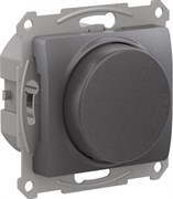 Glossa графит светорегулятор (диммер) повор-нажим, LED, RC, 400Вт, механизм GSL001323