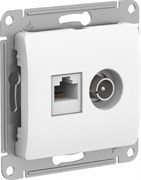 Glossa Белый розетка двойная TV + компьютерная RJ45, кат. 5Е GSL000189