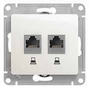 Glossa перламутр розетка 2-ая компьютерная RJ45+RJ45, кат.5E GSL000685KK