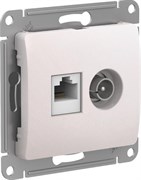 Glossa перламутр розетка двойная TV + компьютерная RJ45, кат. 5Е GSL000689