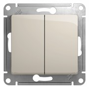 Glossa молочный переключатель 2-клавишный, сх.6, 10AX GSL000965