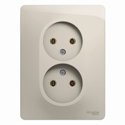 Glossa молочный розетка 2-ая без заземления (в сборе) GSL000920