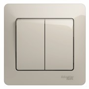 Glossa молочный выключатель 2-клавишный, сх.5, 10AX (в сборе) GSL000952