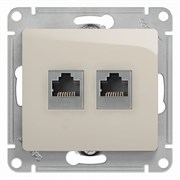 Glossa молочный розетка 2-ая RJ11+RJ45, кат.5E GSL000985
