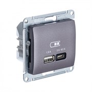 Glossa сиреневый туман USB розетка A + тип-C 45W высокоскоростная зарядка QC, PD, механизм GSL001429