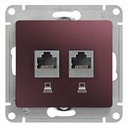 Glossa баклажановый розетка 2-ая компьютерная RJ45+RJ45, кат.5E GSL001185KK
