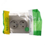 Розетка 2-м СП Glossa 16А IP20 без заземл. в сборе титан SE GSL000420 pe555399