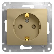 Розетка 1-м СП Glossa 16А IP20 с заземл. защ. шторки механизм титан SE GSL000445 pe555405