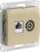 Glossa титан розетка двойная TV + компьютерная RJ45, кат. 5Е GSL000489