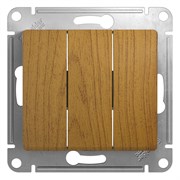 Glossa дерево дуб выключатель 3-клавишный, сх.3, 10АХ GSL000531