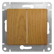 Glossa дерево дуб переключатель 2-клавишный, сх.6, 10АХ GSL000565