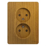 Glossa дерево дуб розетка 2-я без заземления (в сборе с рамкой) GSL000520