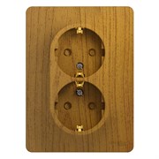 Glossa дерево дуб розетка 2-я с заземлением, со шторками (в сборе с рамкой) GSL000526