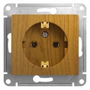 Glossa дерево дуб розетка с заземлением GSL000543