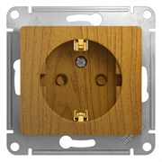 Glossa дерево дуб розетка с заземлением, со шторками GSL000545