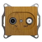 Glossa дерево дуб розетка TV-SAT оконечная 1DB GSL000597