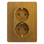 Glossa дерево дуб розетка 2-я с заземлением, (в сборе с рамкой) GSL000524