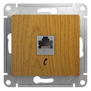 Glossa дерево дуб розетка телефонная RJ11 GSL000581T