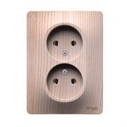 Systeme Electric Glossa Сосна Розетка двойная без заземления,16А, в сборе GSL001520