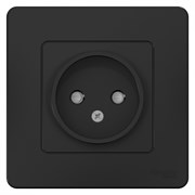 Blanca внутренняя антрацит розетка без заземления со шторками, 16А, 250В BLNRS000116