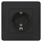 Blanca внутренняя антрацит розетка с заземлением, без шторок, 16А, 250В BLNRS001016