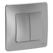 Blanca внутренняя алюминий переключатель 2-клавишный, 10А, 250B BLNVS106603