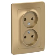 Blanca внутренняя титан розетка 2-ая без заземления без шторок, 16А, 250В BLNRS000024