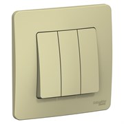 Blanca внутренняя бежевый выключатель 3-клавишный (cх.1+1+1), 10А, 250B BLNVS100507