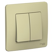 Blanca внутренняя бежевый переключатель 2-клавишный (cх.6+6), 10А, 250B BLNVS106607