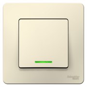 Blanca внутренняя молочная выключатель 1-клавишный с подсветкой, 10А, 250B BLNVS010112