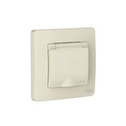 Systeme Electric Blanca внутр Молочный Розетка с/з IP44 со шторками, с крышкой, 16А, 250В BLNRS441112