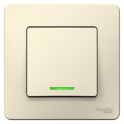 Blanca внутренняя молочная выключатель 1-клавишный с подсветкой, 6А, 250B BLNVS006112