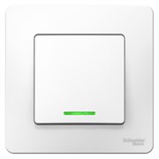 Blanca внутренняя белый выключатель 1-клавишный с подсветкой, 10А, 250B BLNVS010111