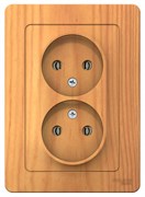 Blanca внутренняя ясень розетка 2-ая без заземления без шторок, 16А, 250В BLNRS000025