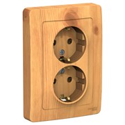 Blanca внутренняя ясень розетка 2-ая с заземлением, без шторок, 16А, 250В BLNRS001025