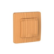 Systeme Electric Blanca внутр Ясень Розетка с/з IP44 со шторками, с крышкой, 16А, 250В BLNRS441115