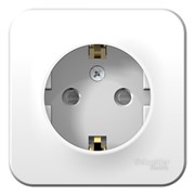 Blanca наружняя белый розетка с заземлением, со шторками 16А, 250В, монтажная пластина BLNRA011121