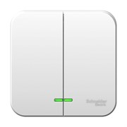 Blanca наружняя белый выключатель 2-клавишный с подсветкой, 6А, 250В BLNVA065101