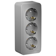 Blanca наружняя алюминий розетка 3-ая с заземлением, со шторками 16А, 250В, изолированная пластина BLNRA011313