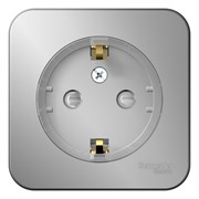 Blanca наружняя алюминий розетка с заземлением, со шторками, (тонкая) 16А, 250В изолированная пластина BLNRA111113