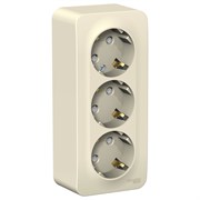 Blanca наружняя молочная розетка 3-ая с заземлением, со шторками 16А, 250В, изолированная пластина BLNRA011312