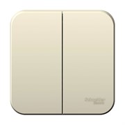 Blanca наружняя молочная выключатель 2-клавишный 6А, 250B, изолированная пластина BLNVA065012