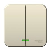 Blanca наружняя молочная выключатель 2-клавишный с подсветкой, 10А, 250B BLNVA105102