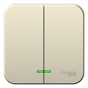 Blanca наружняя молочная выключатель 2-клавишный с подсветкой, 6А, 250В BLNVA065102