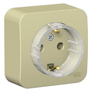 Blanca наружняя бежевый розетка с заземлением, без шторок, (Компакт) изолированная пластина 16А, 250В BLNRA110117